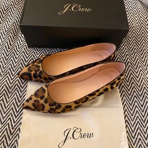 NWT J.Crew calf hair cheetah print flats